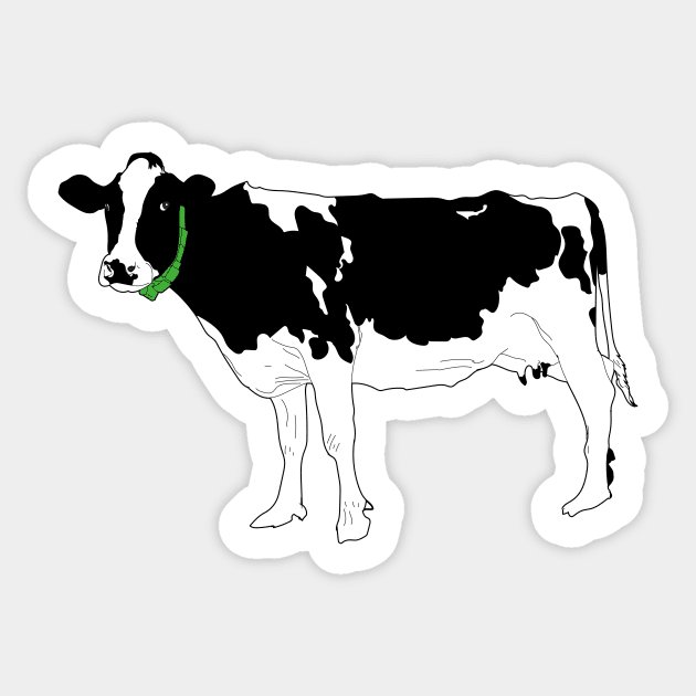 black and white cow Sticker by Protect friends